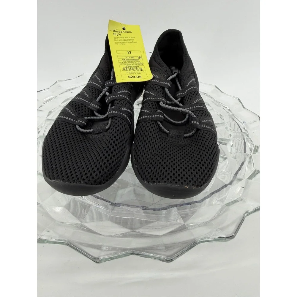 All in Motion Windsor Black Mesh Bungee Water Shoes Mens Size 13 New with Tags